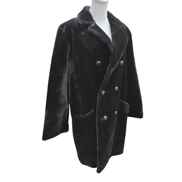 Russell Taylor Flipper vintage 80 Faux Fur Double Breasted Coat Luxury Glam‎ - Picture 6 of 14